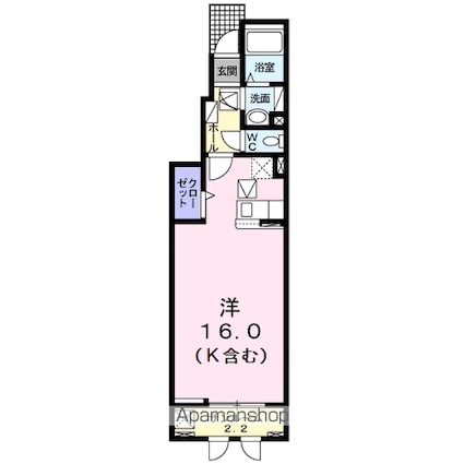 セレーン扇田Ｂ[1R/41.52m2]の間取図
