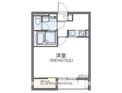 レオネクストＳⅠ[1K/30.8m2]の間取図