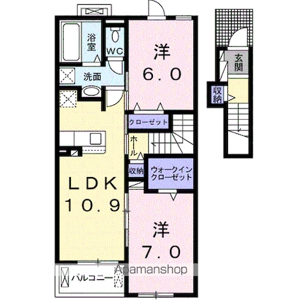 リアンⅡ[2LDK/59.14m2]の間取図