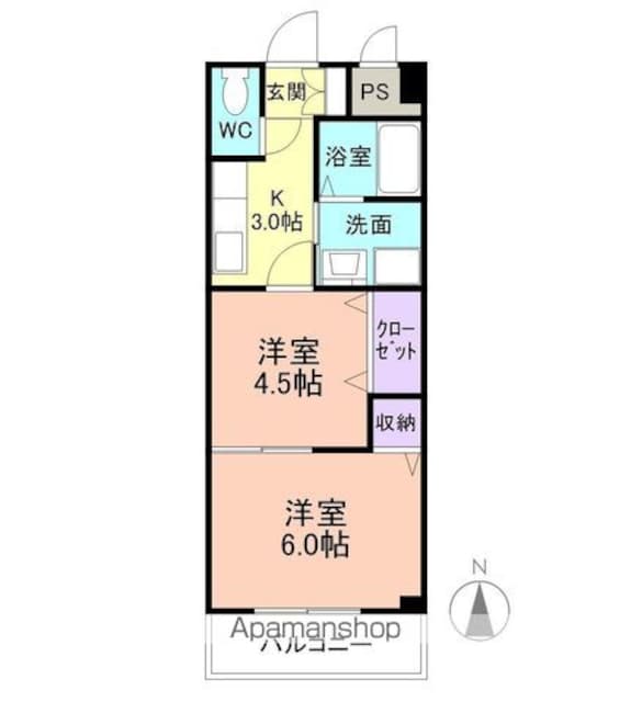 アスリートＯＮＥ[2K/32.4m2]の間取図