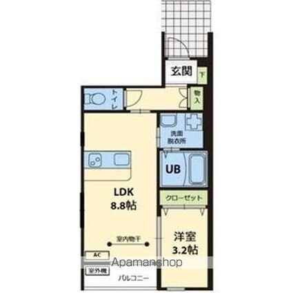 ハドルハシヌマ[1LDK/33.61m2]の間取図