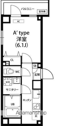 リブリ・エイリアス[1K/25.2m2]の間取図