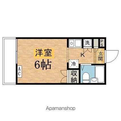 ハイツ秀峰[1K/17m2]の間取図