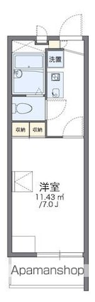 レオパレス１３ＳＴＯＮＥⅠ[1K/21.11m2]の間取図