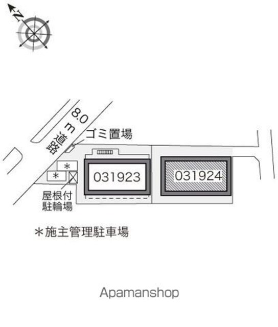 レオパレスくつろぎ[1K/28.02m2]の配置図