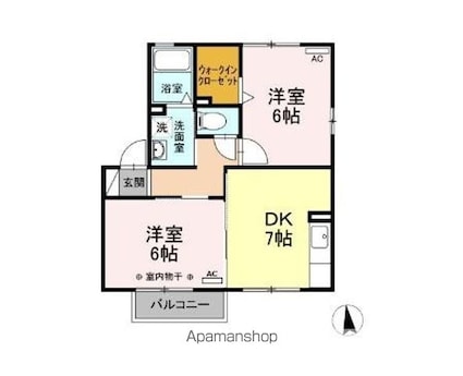 アゼリアコート・友[2DK/45.42m2]の間取図