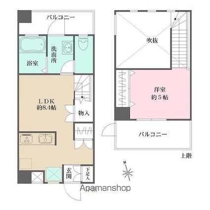 アビオン中野坂上Ａ棟[1LDK/39.83m2]の間取図
