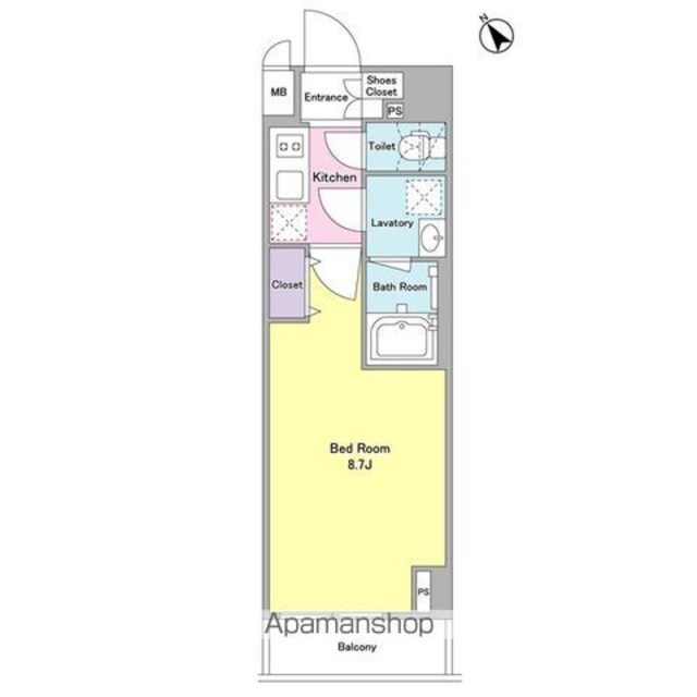 デルックス田端[1K/25.52m2]の間取図