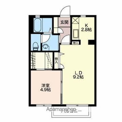 福井県敦賀市道口[1LDK/41.8m2]の間取図