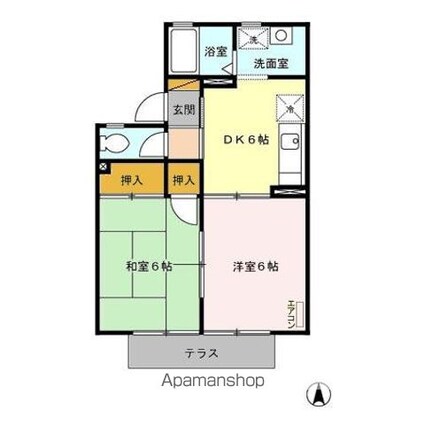 ヴィラモデルナ　Ｂ[2DK/45.29m2]の間取図