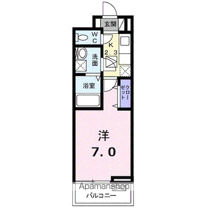 リトルナーレ伴駅前[1K/26.15m2]の間取図