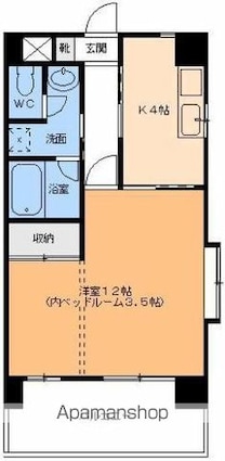 パークハイツコミセン前[1K/38.22m2]の間取図