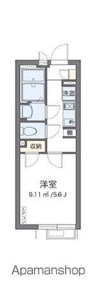 クレイノ西調布[1K/20.29m2]の間取図