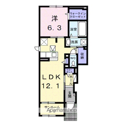 プチ　ボヌール[1LDK/50.03m2]の間取図