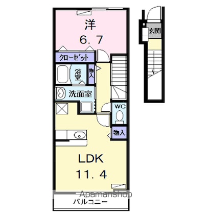 ネオブライト[1LDK/47.33m2]の間取図