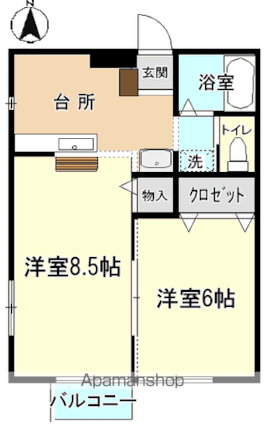 Ｓｑｕａｒｅ　Ｃｏｕｒｔ[1LDK/40.56m2]の間取図