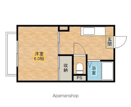 フレグランス平山Ｅ[1K/21m2]の間取図