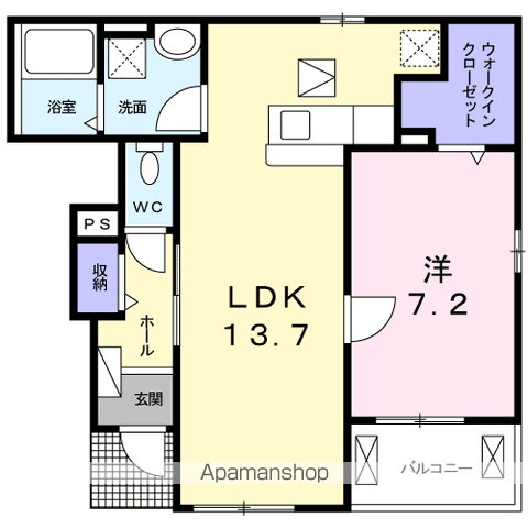 立川市砂川町のアパートの間取り