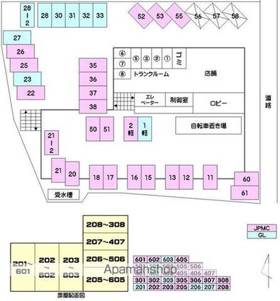 ＲＩＯ・ＰＬＡＴＩＮＯ[2LDK/60m2]の配置図