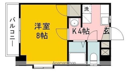 エディフィシオ藤[1K/25.2m2]の間取図