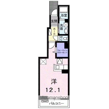 プラシード[1R/32.94m2]の間取図