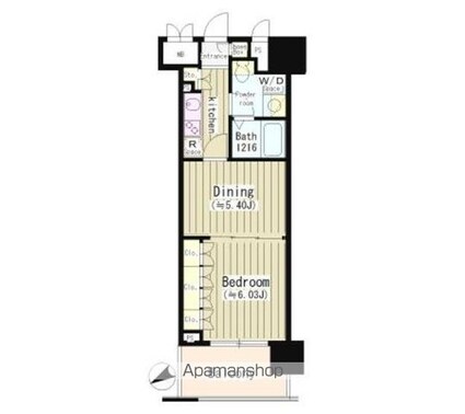 アーレア戸越公園[1DK/33.22m2]の間取図