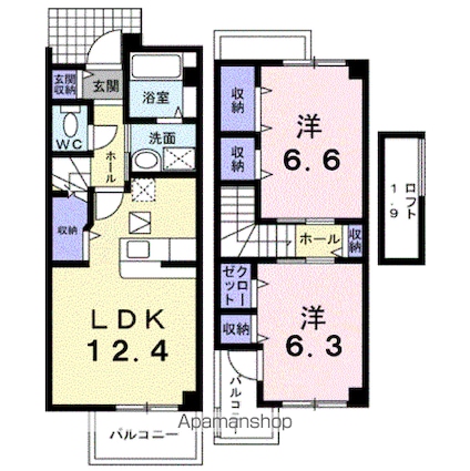 メゾンブローテ[2LDK/65.09m2]の間取図
