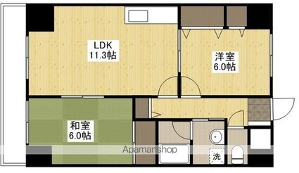 ハイライフみやま[2LDK/55.13m2]の間取図