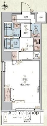 リヴシティ両国参番館[1K/31.5m2]の間取図