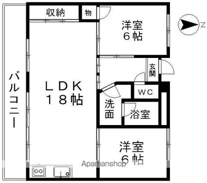 三洋ビル[3LDK/64.8m2]の間取図