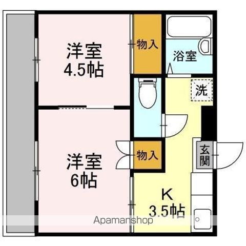 鴨下ハイツ Aの間取り写真