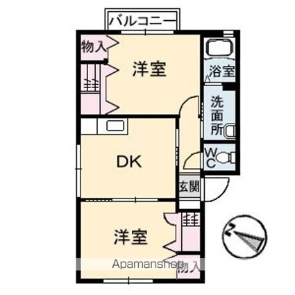 グランドメゾン平原台[2DK/47.48m2]の間取図
