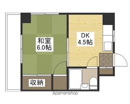 杉広ビル[1DK/24.3m2]の間取図
