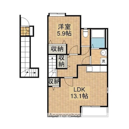 スターテラスグローリア[1LDK/53.86m2]の間取図