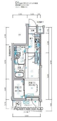 メインステージ成増Ⅱ[2K/25.47m2]の間取図