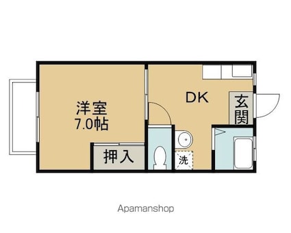 ワイズハイツ[1DK/20m2]の間取図