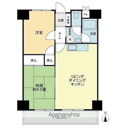 グランドメゾン松島[2LDK/50.63m2]の間取図
