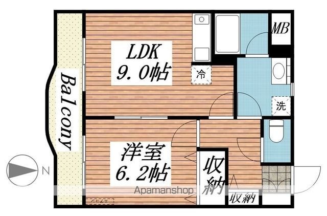 和歌山県和歌山市小雑賀[1LDK/40.33m2]の間取図