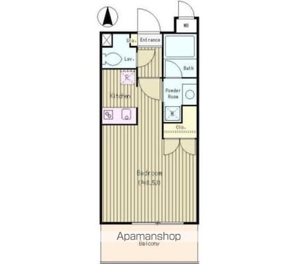 東京都武蔵野市境２丁目[1K/25.2m2]の間取図