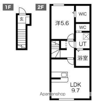 ＲＥＳＩ　ＮＡＧＡＩ（レジながい）Ⅱ[1LDK/44.05m2]の間取図