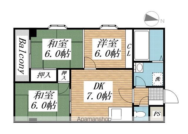 プレアール下到津の間取り