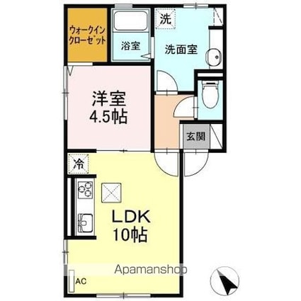 カルティエⅢ[1LDK/40.04m2]の間取図