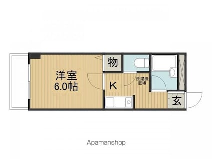 サンベルクイマイ[1K/21.51m2]の間取図