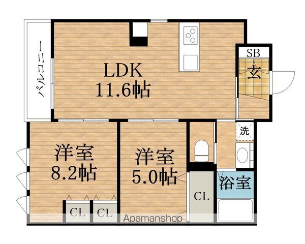 エムズ谷六の間取り写真