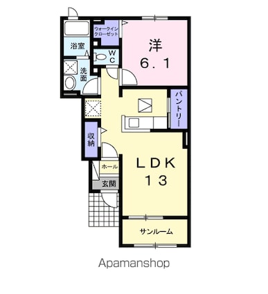 クラール・イリサⅢ[1LDK/50.12m2]の間取図