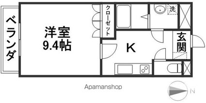 サンコート窪津[1K/30.96m2]の間取図
