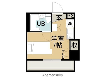 長野県長野市大字中御所岡田町[1R/17.46m2]の間取図