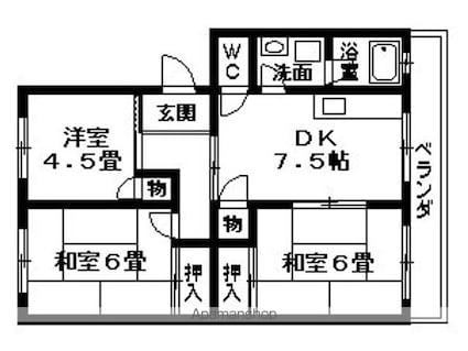 セイコーハイツ[3DK/54.67m2]の間取図