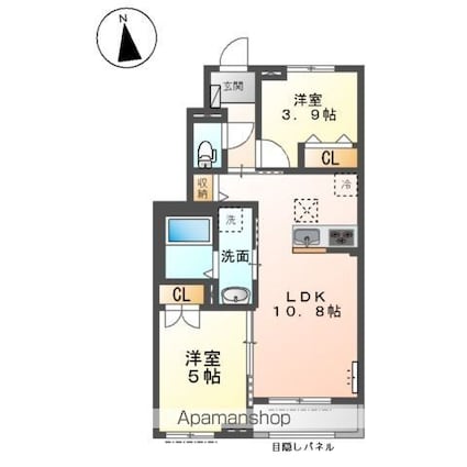 スターグレイス　ケイ　Ａ棟[2LDK/46.57m2]の間取図