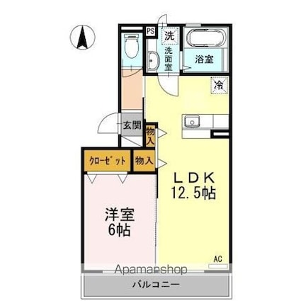 ブリージンＡＢ[1LDK/44.1m2]の間取図